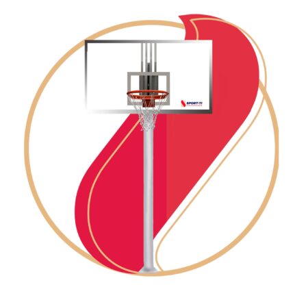 Base fija con tablero de basquetbol profesional ZEUS-V-0212